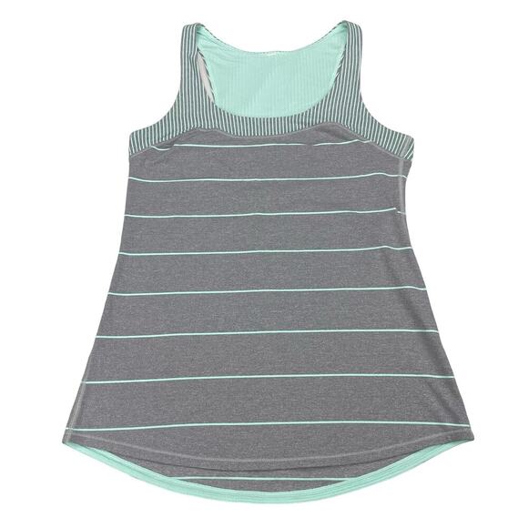 LULULEMON Run: First Base Tank Sz 6 Cliff Hanger Stripe Heathered Slate - Picture 6 of 8